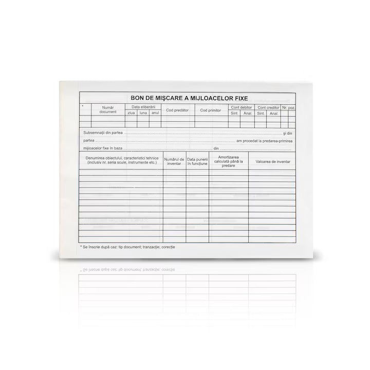 Bon miscare mijloace fixe