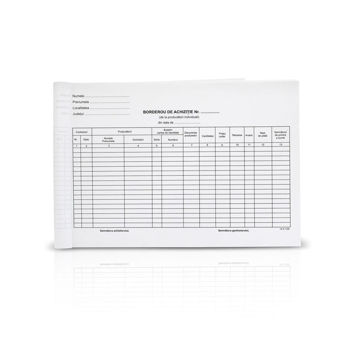 Borderou de achizitie