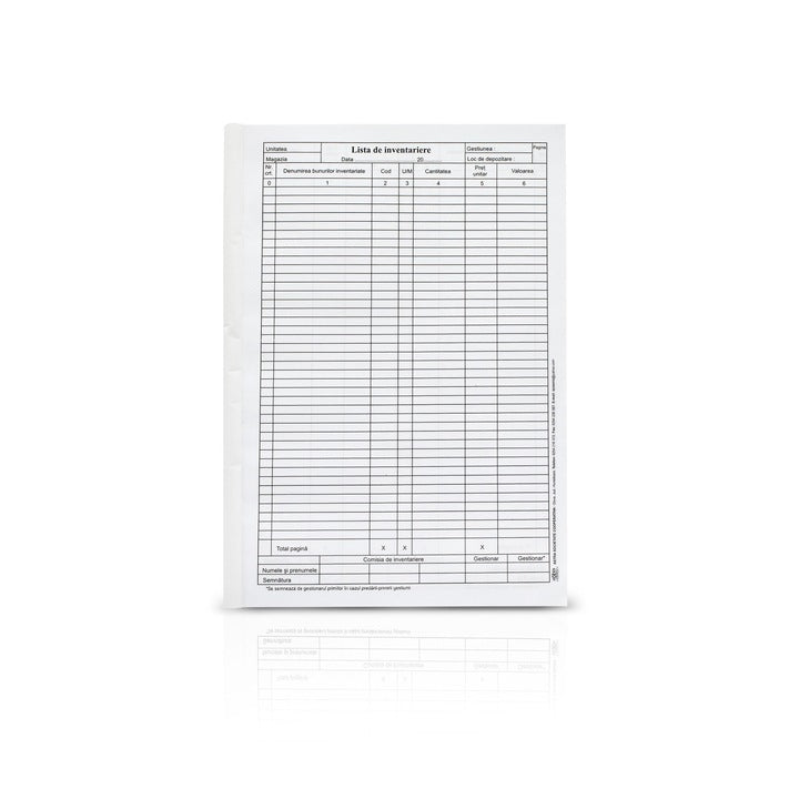 Lista inventar A4 portrait